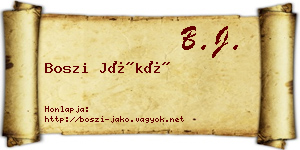 Boszi Jákó névjegykártya